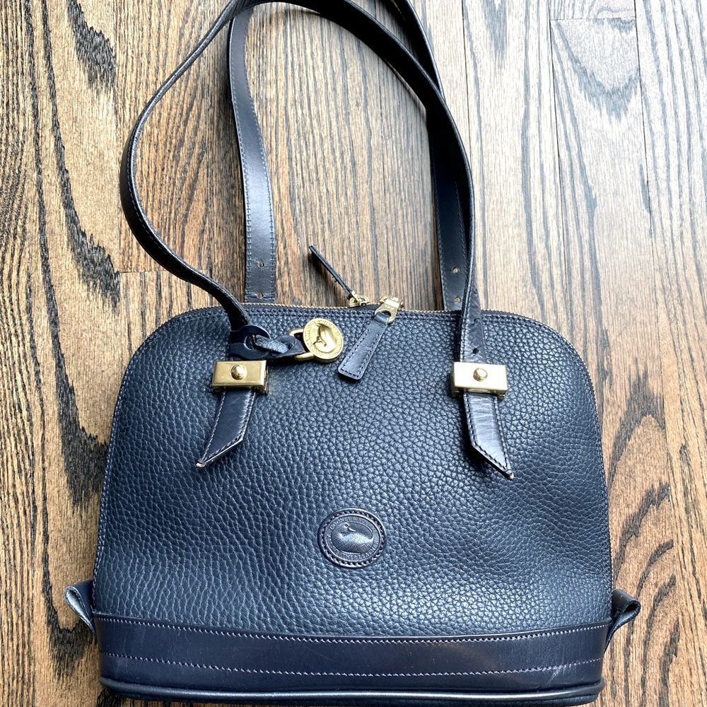 Vintage Dooney and Bourke Navy Satchel Purse